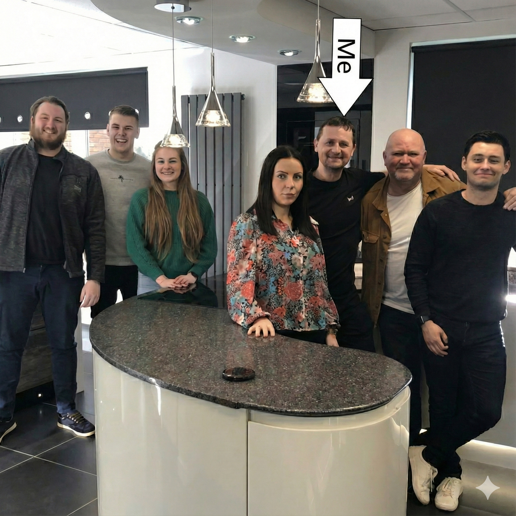 Tommy Welsh with his kitchen and bathroom showroom team